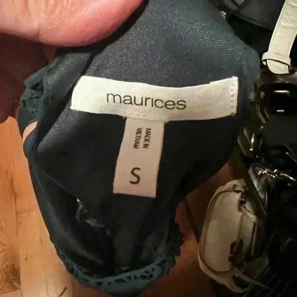 Maurice's Women's Sz S Forest Green Midi Spaghetti Strap Dress Fully Lined - Picture 5 of 7